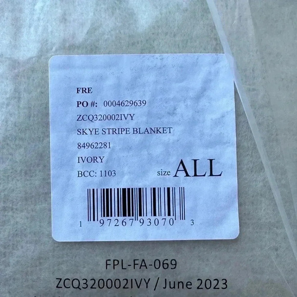 Free People Skye Stripe Fringe Throw Blanket, Cozy Rainbow Accent Blanket, OS - Picture 2 of 8